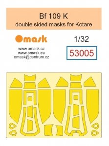Omask 53005 Bf 109 K Double Sided Masks (for Kotare) yellow masking tape 1/32