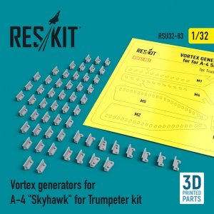 RESKIT RSU32-0083 VORTEX GENERATORS FOR A-4 SKYHAWK FOR TRUMPETER KIT (3D PRINTED) 1/32