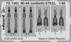 Eduard FE1363 Mi-4A seatbelts STEEL TRUMPETER 1/48