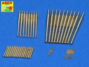 Aber 350L-52 Set of barrels 203mm x 10, 127mm x 8, 25mm x 8, 13mm x 4 for Japan Heavy Cruiser Mogami (1942) (1:350)
