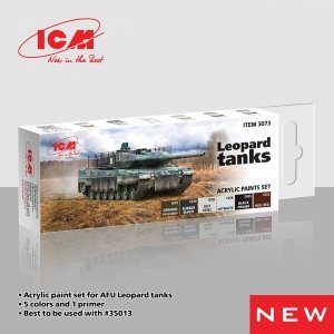 ICM 3073 Acrylic paints set for AFU Leopard tanks 12 ml х 6