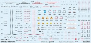 Eduard D48025 Bf 109G stencils 1/48 EDUARD