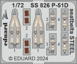 Eduard SS826 P-51D seatbelts STEEL EDUARD 1/72