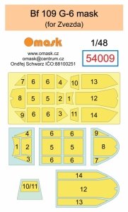 Omask 54009 Bf 109 G-6 mask (forZvezda) 1/48