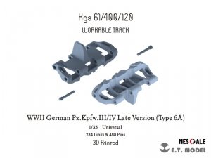 E.T. Model P35-014 WWII German Pz.Kpfw.III/IV Late Version（Type 6A）Workable Track  ( 3D Printed ) 1/35