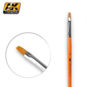 AK Interactive AK609 FLAT BRUSHES 2 SYNTHETIC