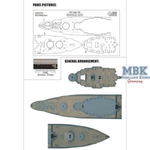  Wood Hunter W70172 Holzdeck für USS Arizona 1941 (Hobby Boss 83401) 1/700