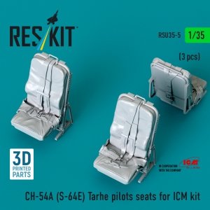RESKIT RSU35-0005 CH-54A (S-64E) Tarhe pilots seats for ICM kit (3 pcs) (3D Printed) (1/35)