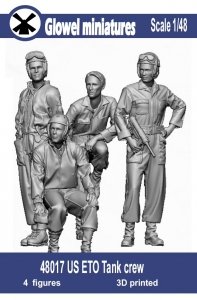 Glowel Miniatures 48017 US ETO Tank crew (3 Figures, 3D Printed) 1/48