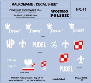 Weikert Decals DEC241 Powstanie Warszawskie 1944 - Pojazdy pancerne; wozy bojowe 1/35