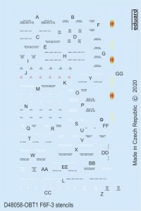 Eduard D48058 F6F-3 stencils 1/48 EDUARD