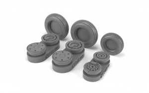 Armory Models AW48027 Mikoyan MiG-21 Fishbed wheels w/ weighted tires, early 1/48