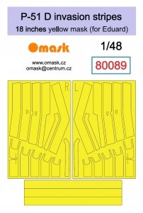 Omask 80089 P-51 D invasion stripes 18 inches - yellow mask (for Eduard) 1/48