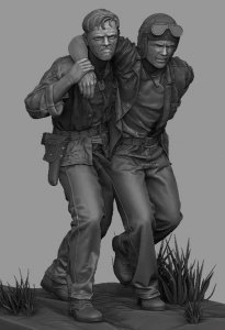 Panzer Art FI35-208 USMC wounded tankers set 1/35
