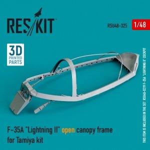RESKIT RSU48-0325 F-35A LIGHTNING II OPEN CANOPY FRAME FOR TAMIYA KIT (3D PRINTED) 1/48