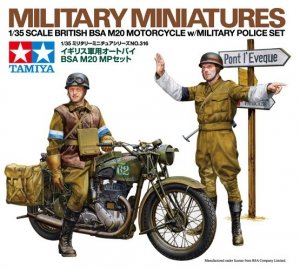 Tamiya 35316 British BSA M20 Motorcycle w/Military Police Set (1:35)