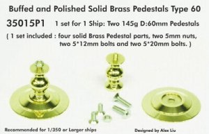 Pontos 35015P1 Buffed and Polished Solid Brass Pedestals Type 60
