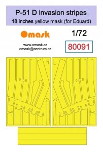 Omask 80091 P-51 D invasion stripes 18 inches - yellow mask (for Eduard) 1/72
