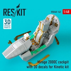 RESKIT RSU48-0142 MIRAGE 2000C COCKPIT WITH 3D DECALS FOR KINETIC KIT 1/48