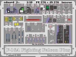 Eduard FE276 F-16A Plus interior 1/48 Hasegawa