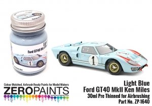 Zero Paints ZP-1640 Light Blue Ford GT40 Mk II Ken Miles Paint 30ml