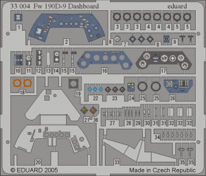 Eduard 33004 Fw 190D-9 dashboard  HASEGAWA 1/32