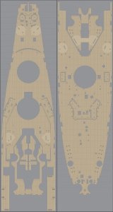 Pontos 35010WD1 USS BB-63 Missouri Wooden Deck set Natural tone (1:350)