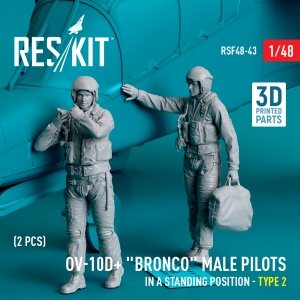 RESKIT RSF48-0043 OV-10D+ Bronco male pilots (in a standing position - type 2) (2 pcs) (3D Printed) 1/48