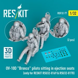 RESKIT RSF32-0077 OV-10D Bronco pilots sitting in ejection seats (2 pcs) (only for RESKIT RSU32-0169 & RSU32-0170) (3D Printed) 1/32