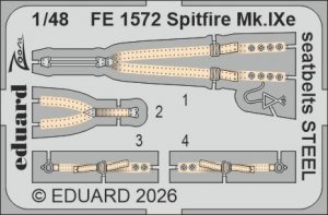 Eduard FE1572 Spitfire Mk.IXe seatbelts STEEL Zoom set for AIRFIX 1/48