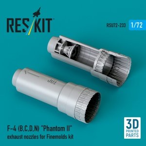 RESKIT RSU72-0233 F-4 (B, C, D, N) Phantom II exhaust nozzles for Finemolds kit (3D Printed) 1/72