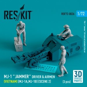 RESKIT RSF72-0026 MJ-1 Jammer Driver airmens (Vietnam) (MJ-1A,MJ-1B) (scene 2) (3 pcs) (3D Printed) 1/72