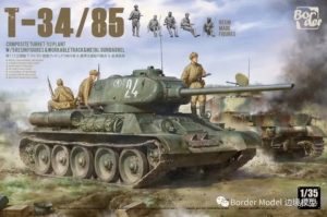 Border Model BT-027 T-34/85, Composite Turret, 112 Plant w/5 Resin Figures, Metal Gun Barrel, Workable Tracks 1/35