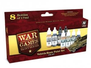 Vallejo 70157 Vehicle Basic Paint Set (8x17ml) War Games Paint Series