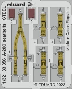 Eduard 33356 A-20G seatbelts STEEL HONG KONG MODELS 1/32
