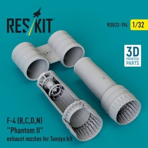RESKIT RSU32-0194 F-4 (B, C, D, N) Phantom II exhaust nozzles for Tamiya kit (3d Printed) 1/32