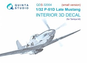 Quinta Studio QDS-32004 P-51D (Late) 3D-Printed coloured Interior on decal paper (Tamiya) (small version) 1/32