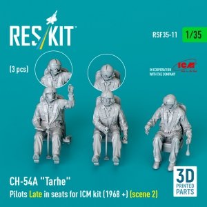RESKIT RSF35-0011 CH-54A Tarhe Pilots Late in seats for ICM kit (1968 +) (scene 2) (3 pcs) (3D Printed) 1/35