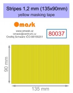 Omask 80037 Stripes 1,2 mm (135x90mm) yellow masking tape
