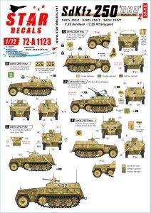 Star Decals 72-A1123 SdKfz 250 'neu' # 2 SdKfz 250/1, SdKfz 250/3 and SdKfz 250/7 - Waffen-SS markings 1/72