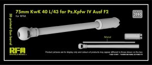 Rye Field Model 2093 75mm KwK 40 L/43 barrel for RFM Pz.Kpfw.IV Ausf.F2, F30 1/35