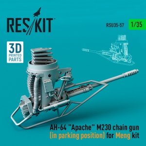 RESKIT RSU35-0057 AH-64 APACHE M230 CHAIN GUN (IN PARKING POSITION) FOR MENG KIT (3D PRINTED) 1/35