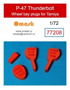 Omask 77208 P-47 Thunderbolt wheel bay plugs (for Tamiya) 1/72