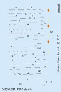 Eduard D48058 F6F-3 stencils 1/48 EDUARD