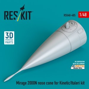 RESKIT RSU48-0405 Mirage 2000N nose cone for Kinetic/Italeri kit (3D Printed) 1/48