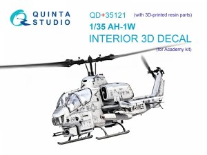 Quinta Studio QD+35121 AH-1W 3D-Printed coloured Interior on decal paper (Academy) (with 3D-printed resin parts) 1/35