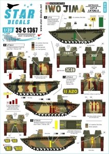 Star Decals 35-C1367 US PACIFIC WARS - IWO JIMA USMC LVT-2 and LVT(A)-2 Amtracks 1/35