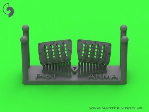 Master AM-72-172 P-51 Mustang - pokrywa wlotu powietrza do gaźnika - typ z żaluzjami dla RAF - wersja A (do modelu Arma Hobby) 1/72