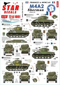 Star Decals 72-A1081 French M4A2 Sherman. M4A2 in 1944-45. From Normandy to Paris 1/72