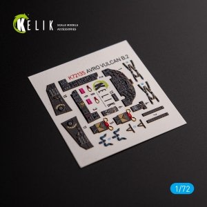 KELIK K72135 AVRO VULCAN B.2 Front cockpit - interior 3D decals for Airfix kit 1/72